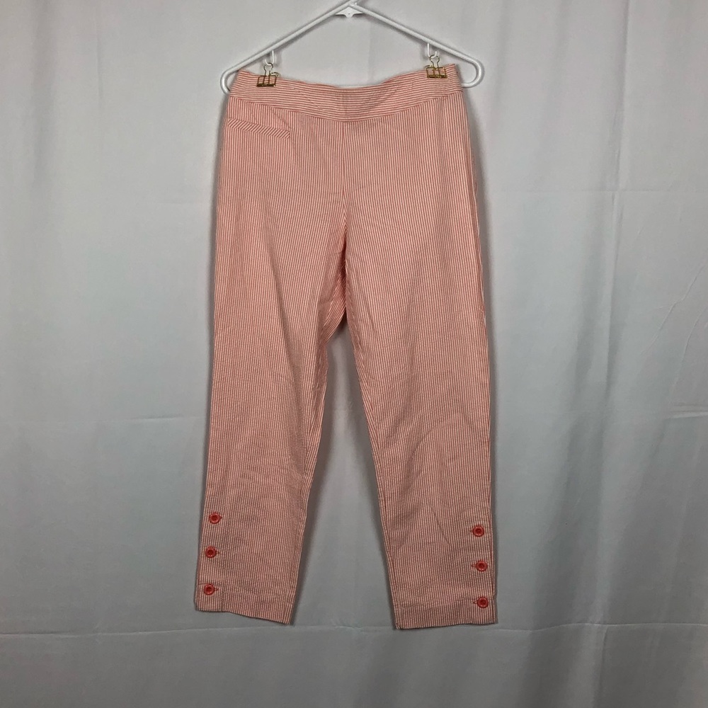 Madison Hill peachy orange striped capris 4